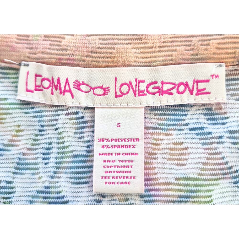 Leoma Lovegrove Sz S Open Front Cardigan Jacket Colorful Tropical Light Weight - Picture 3 of 9